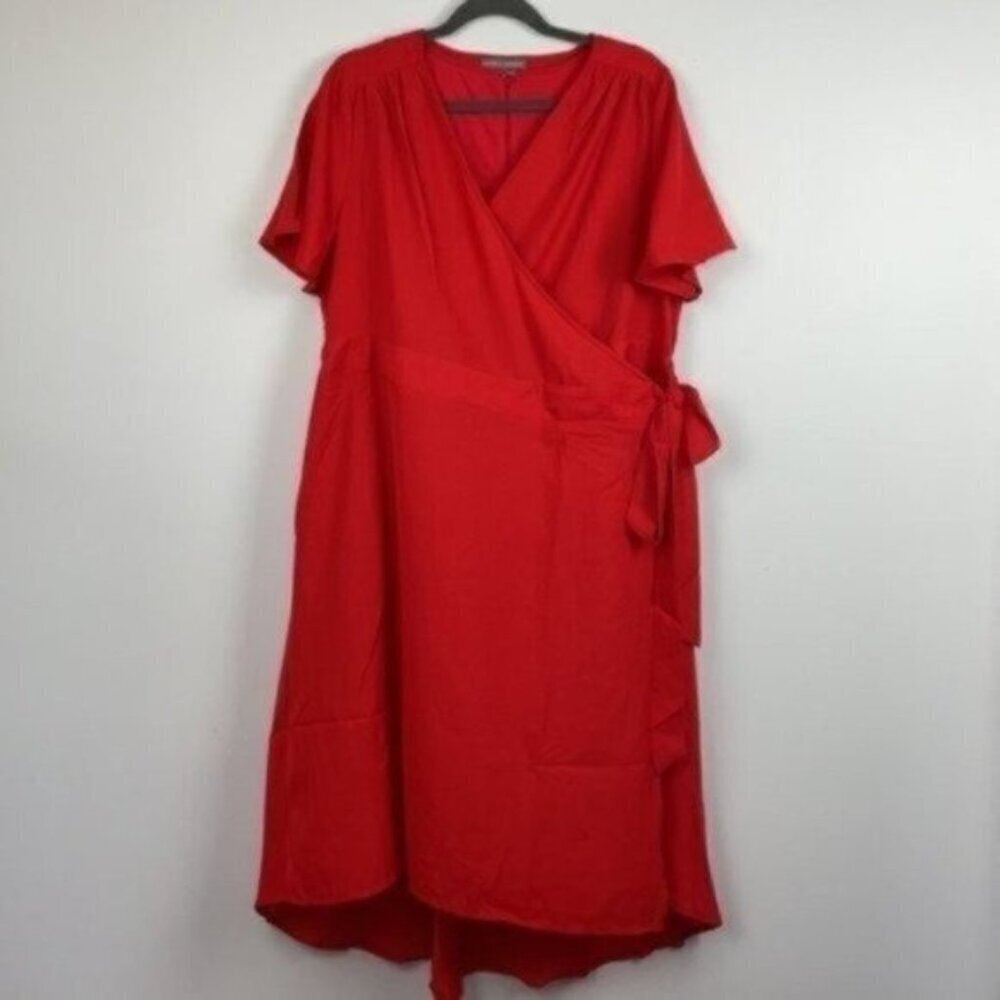NWOT Jessica London 2-Piece Dress - Solid Red - Size 12W - Picture 1 of 7
